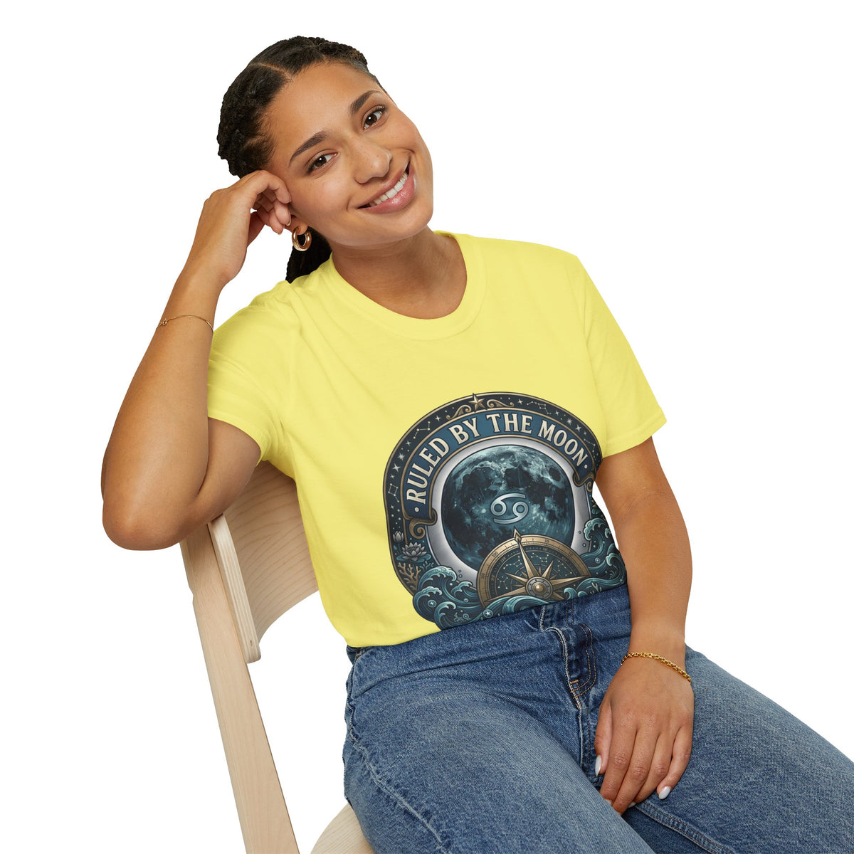 Cancer Zodiac Ruled by the Moon T-Shirt — Celestial Astrology Zodiac Graphic Tee