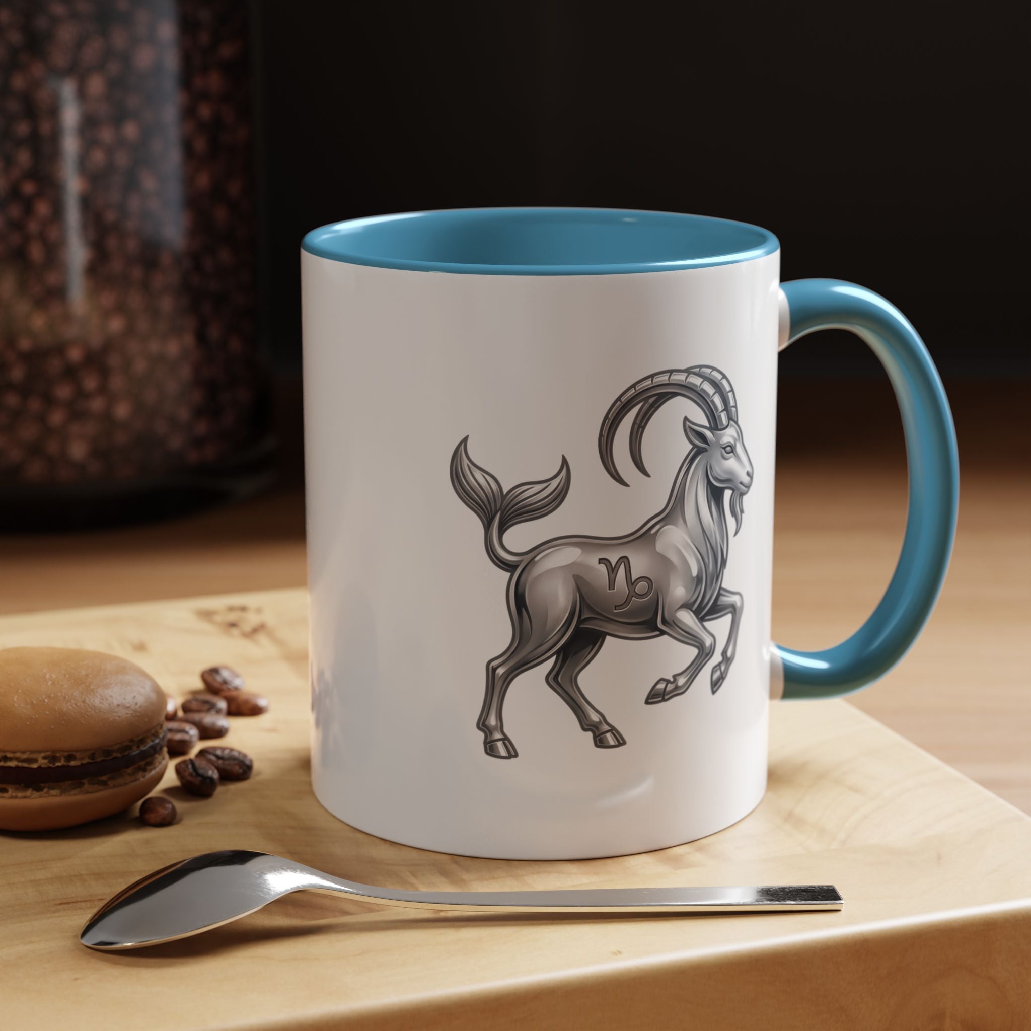 Capricorn Zodiac Accent Coffee Mug — Capricorn Goat Horoscope Gift
