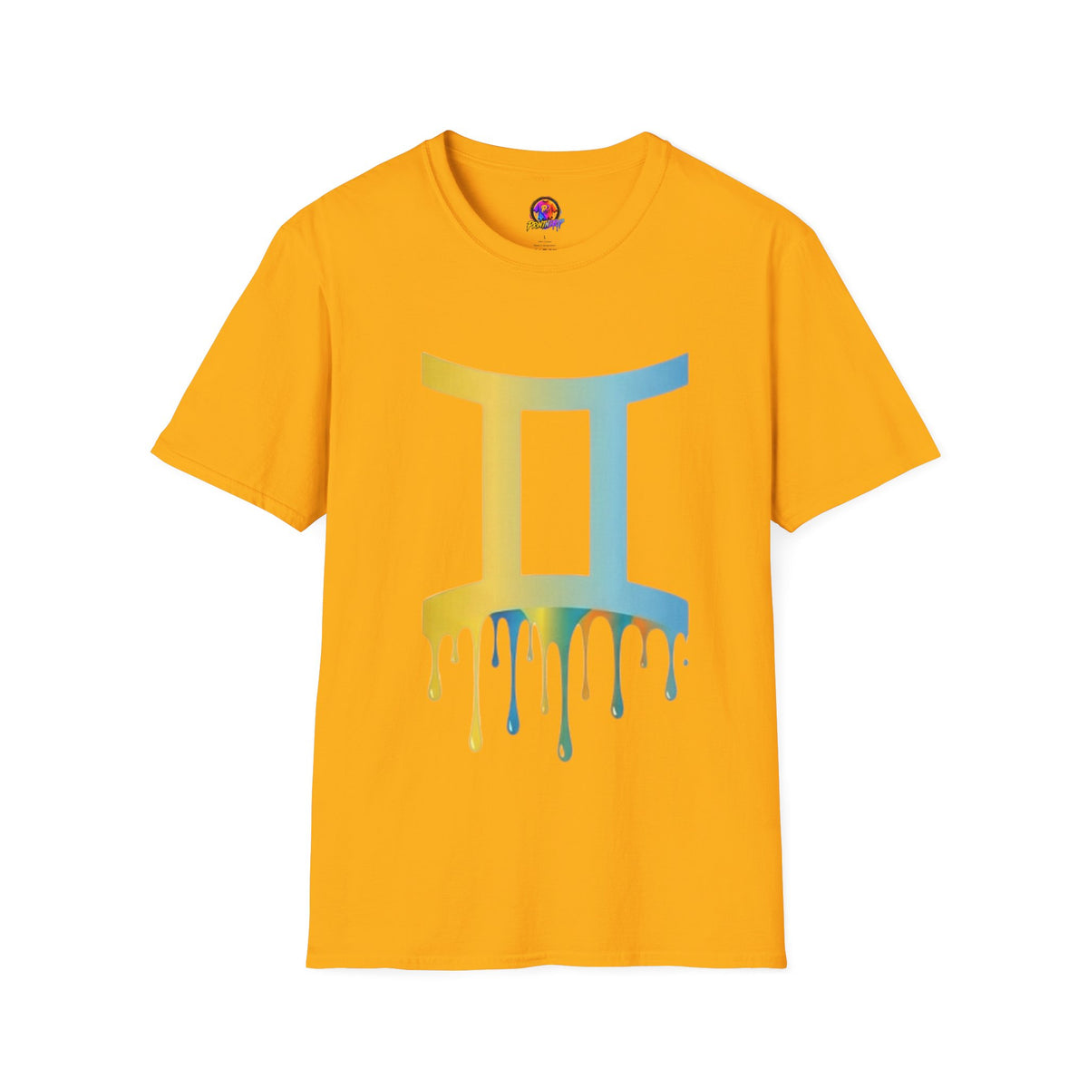 Gemini Drip Zodiac T-Shirt — Rainbow Gemini Symbol Tee