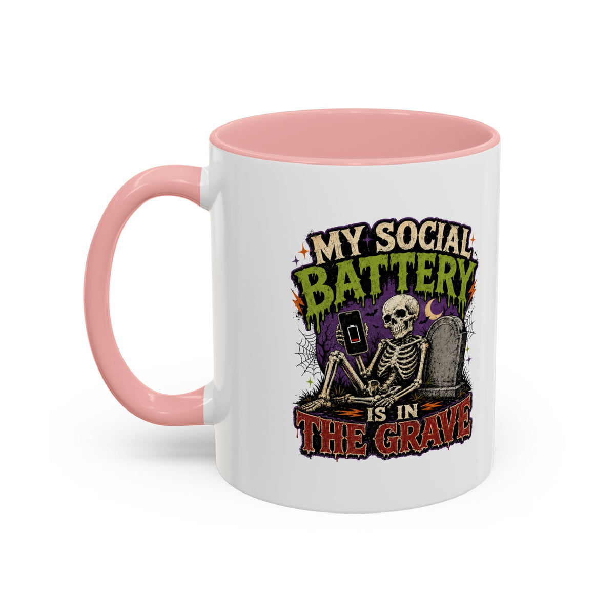 Halloween  My Social Battery Accent Coffee Mug