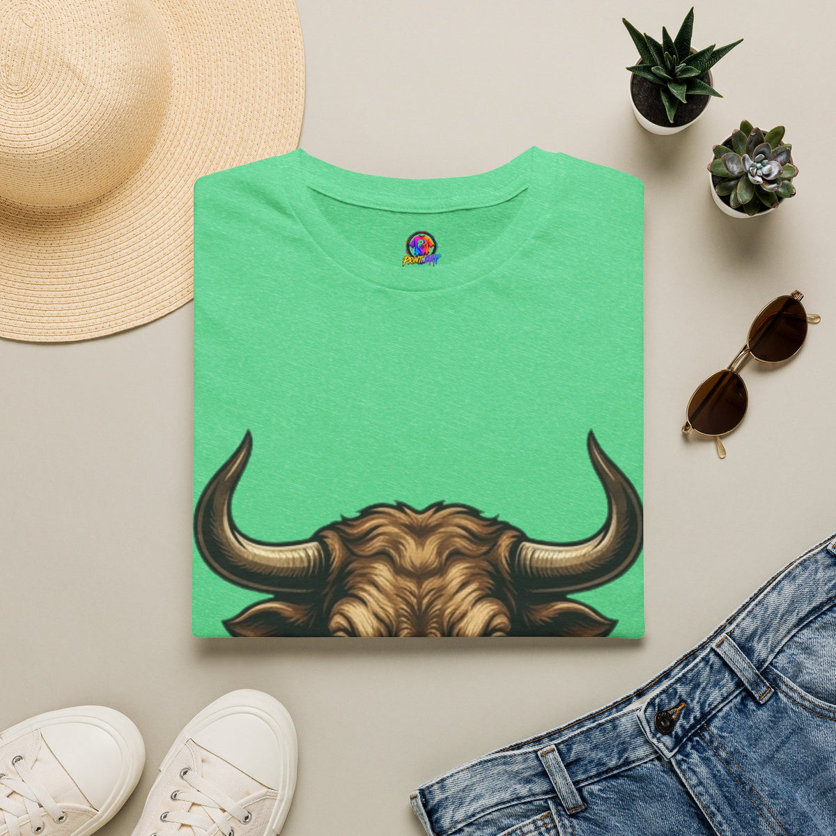 Taurus Bull Head T‑Shirt — Rustic Buffalo Graphic Tee