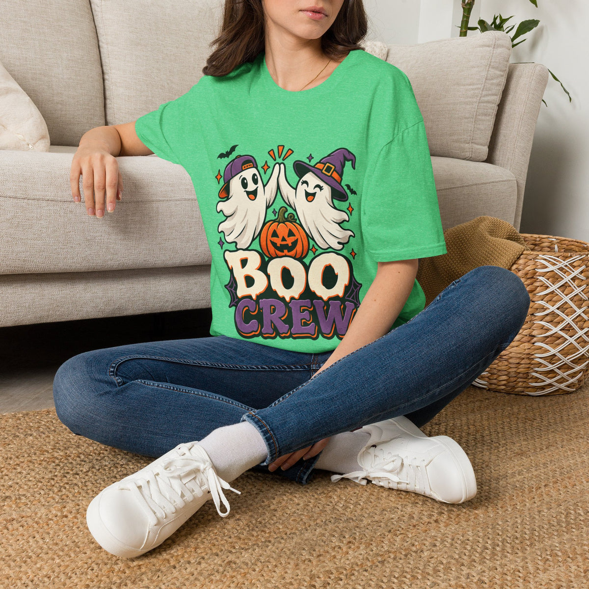 Boo Crew Halloween T-Shirt — Cute Ghosts & Pumpkin Graphic