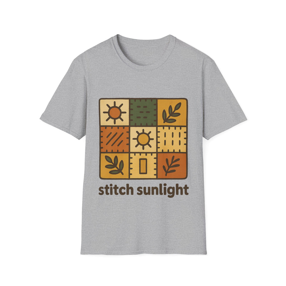 T-Shirt — Rustic Sunflower Patchwork “Catch Sunlight” Graphic Tee - Trending Now - September 2026