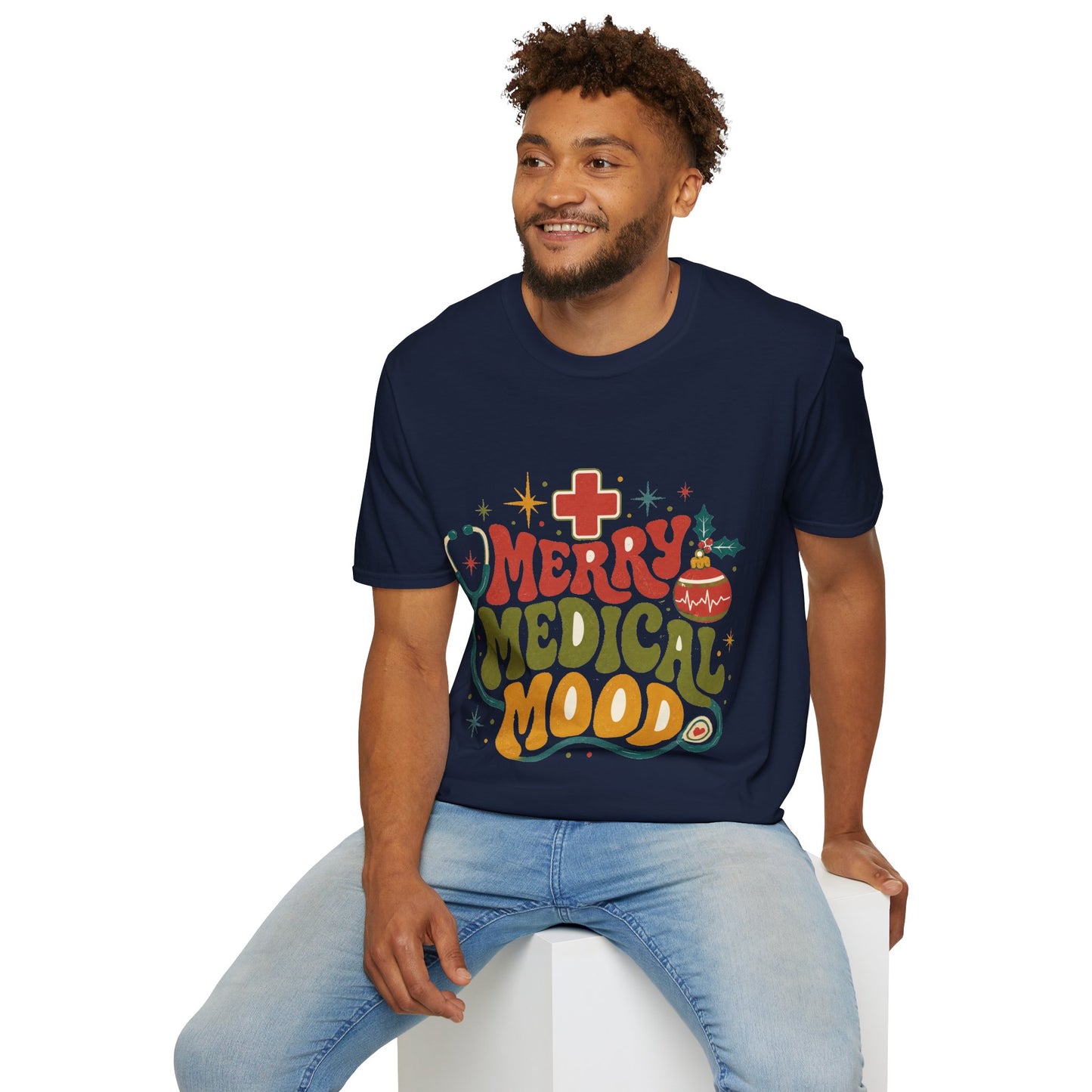 Merry Medical Mood T-Shirt — Christmas Nurse & Healthcare Holiday Tee