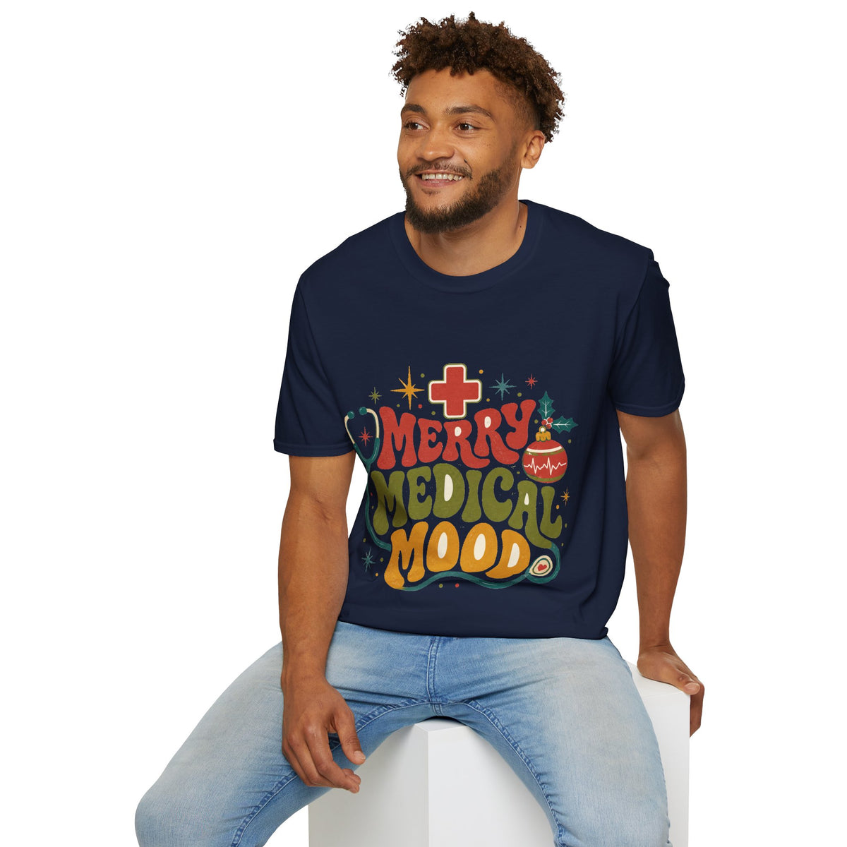 Merry Medical Mood T-Shirt — Christmas Nurse & Healthcare Holiday Tee