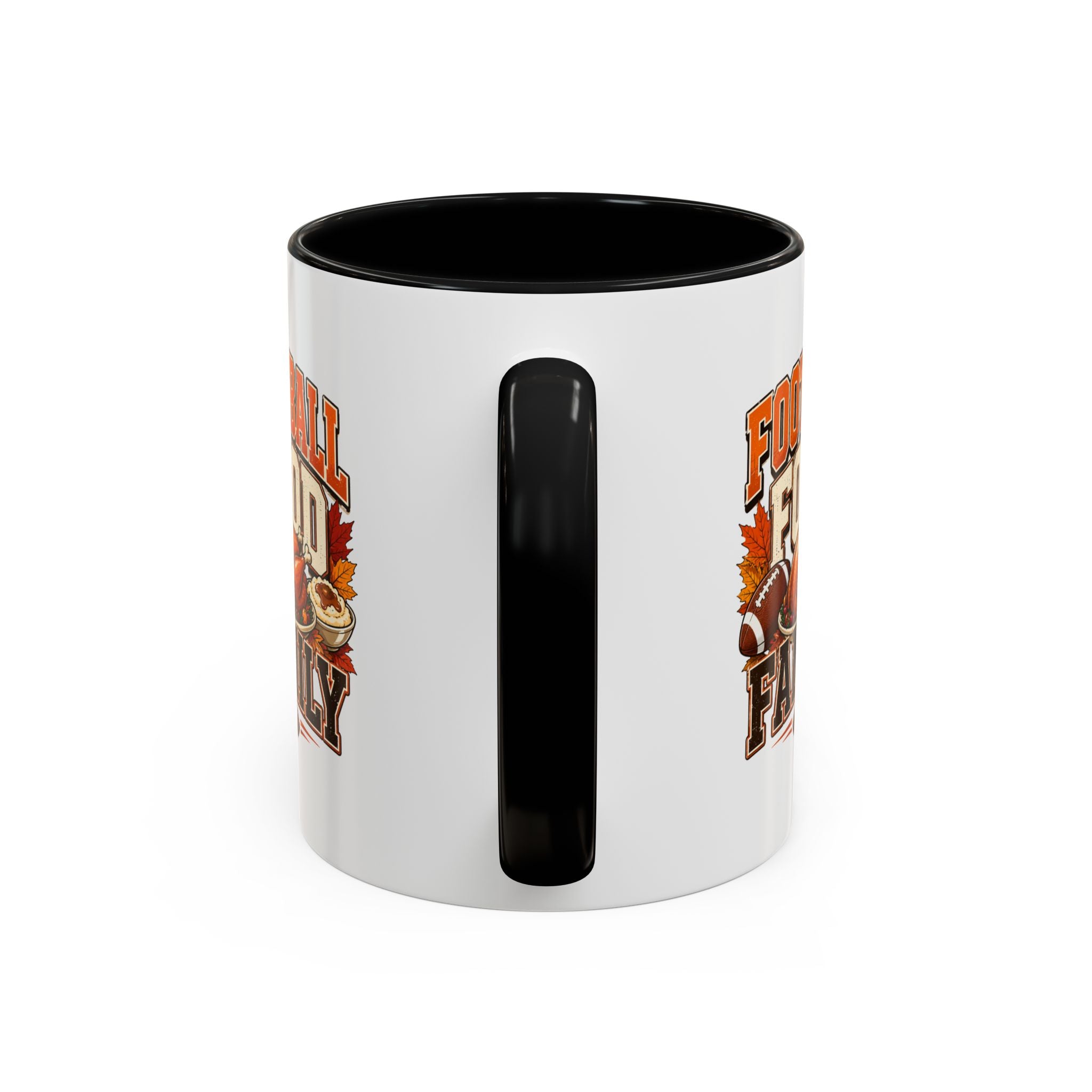 Thanksgiving Mug Football, Food & Family Coffee Mug — Thanksgiving Game Day Accent Mug