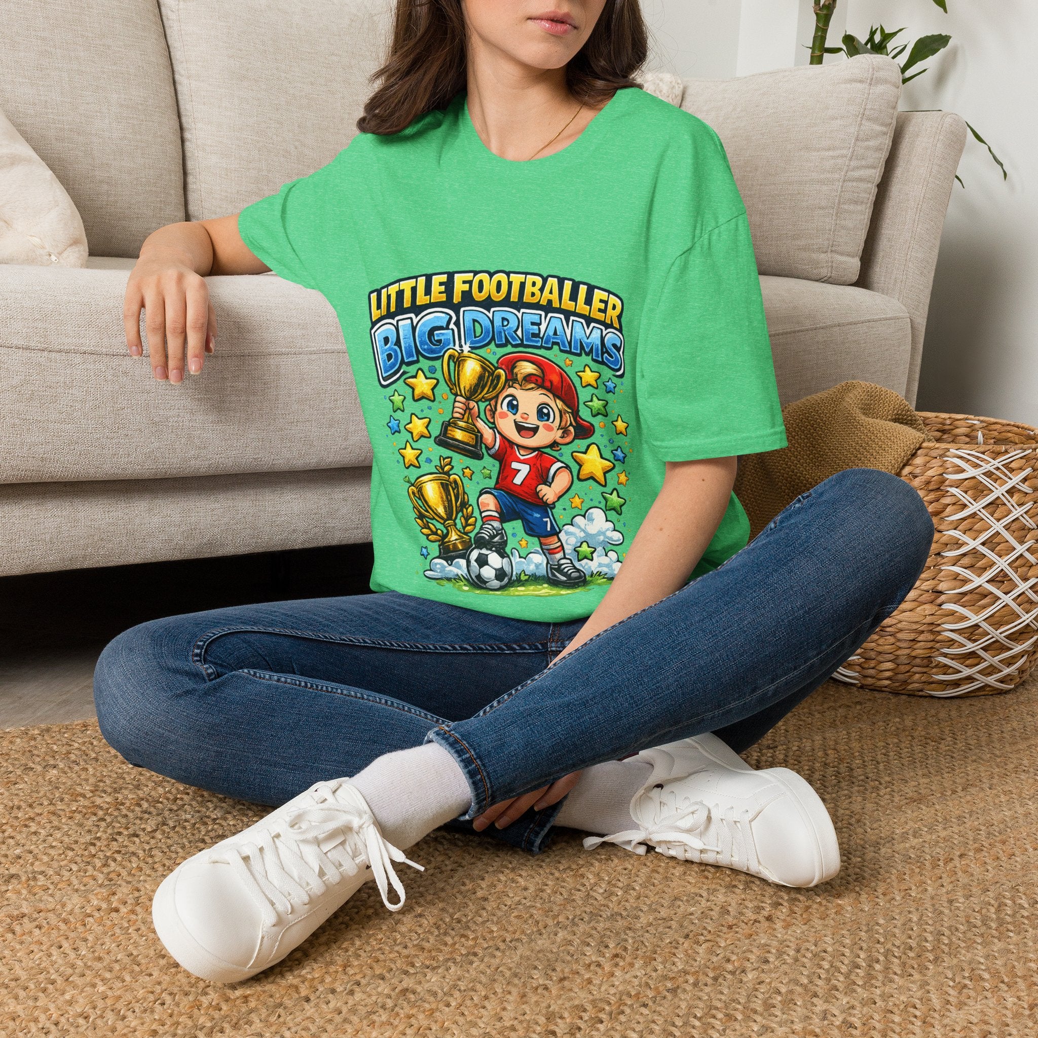 Kids Football T‑Shirt — "Little Footballer Big Dreams" Graphic Tee