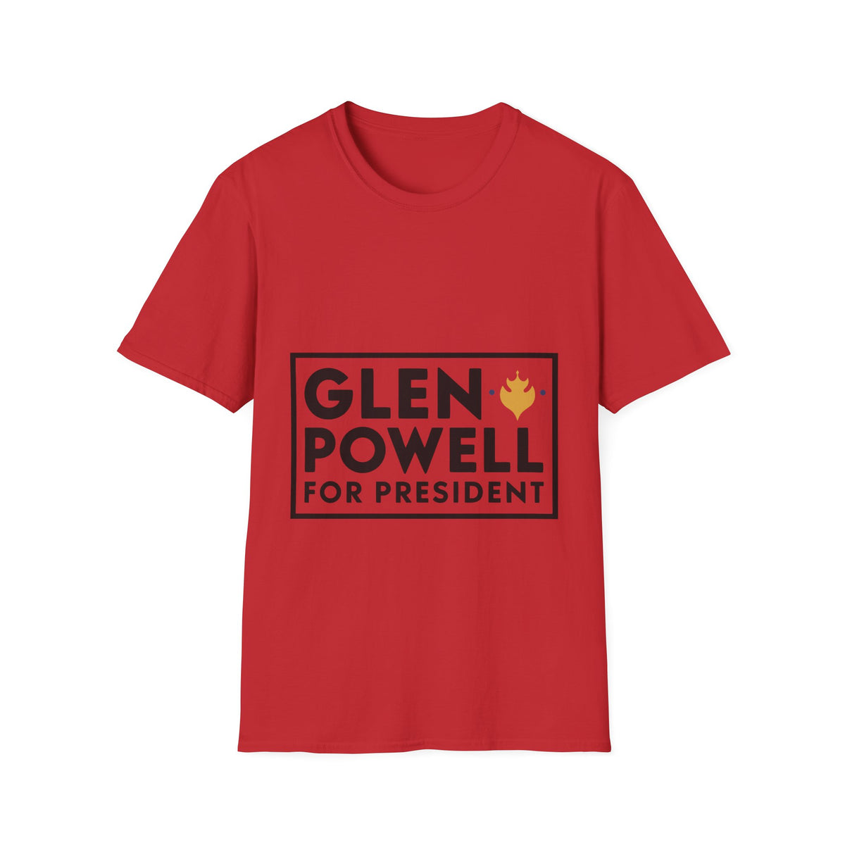 Glen Powell For President Minimalist Box Tee - Funny Celebrity Election Graphic T-Shirt - Trending Now - September 2026