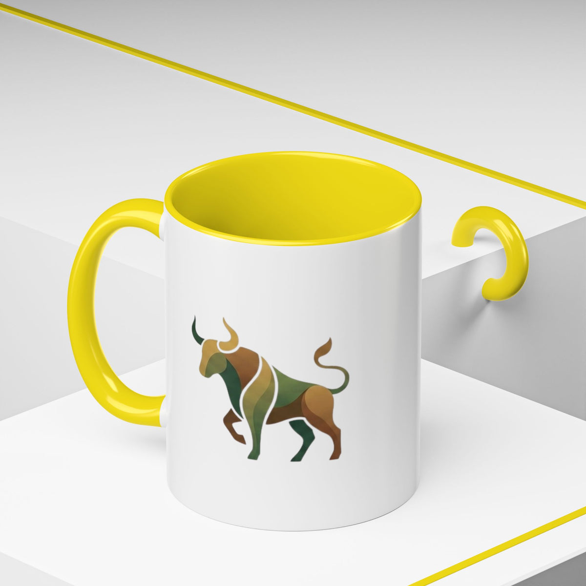 Taurus Geometric Bull Accent Coffee Mug — Taurus Zodiac Gift