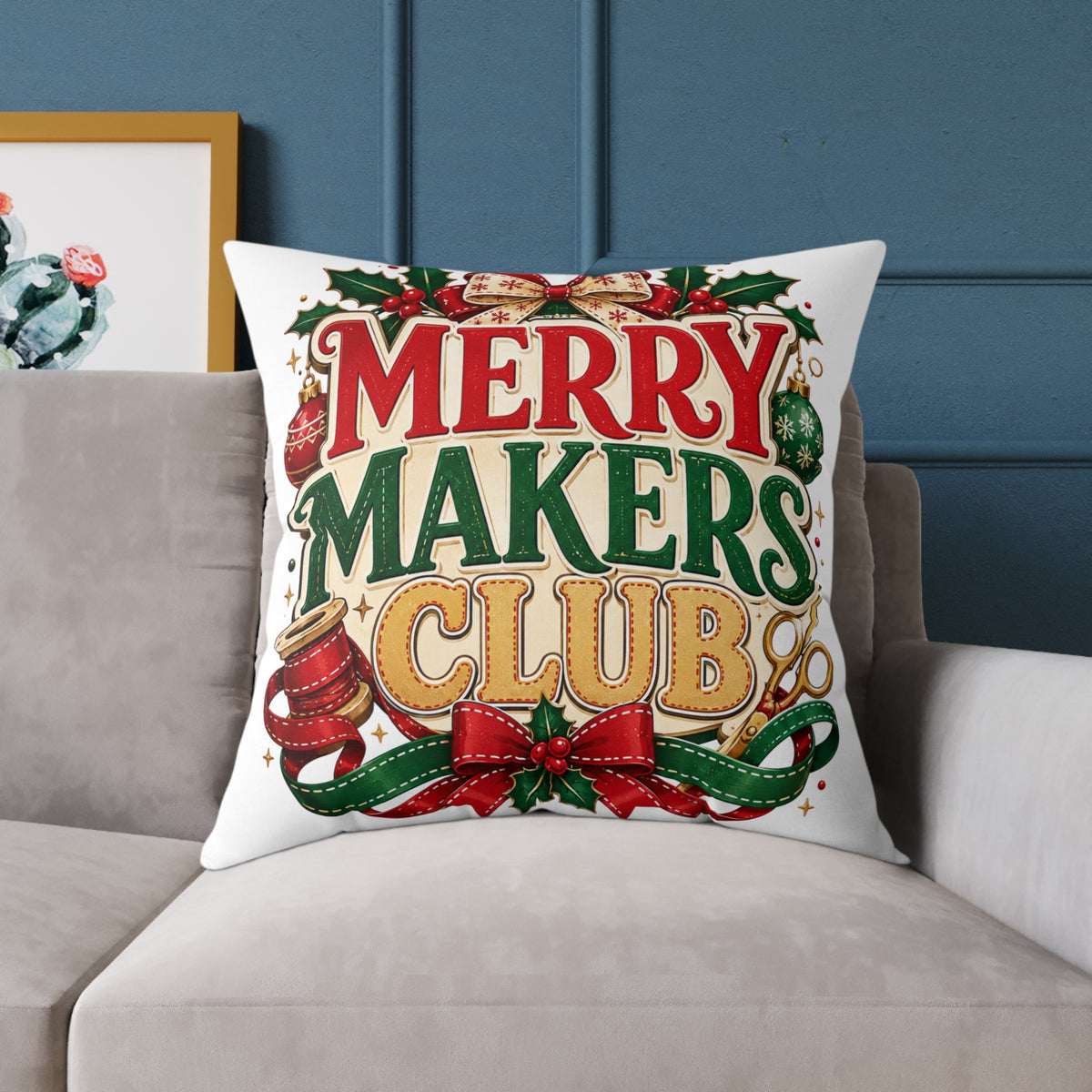 Christmas Merry Makers Club Holiday Throw Pillow