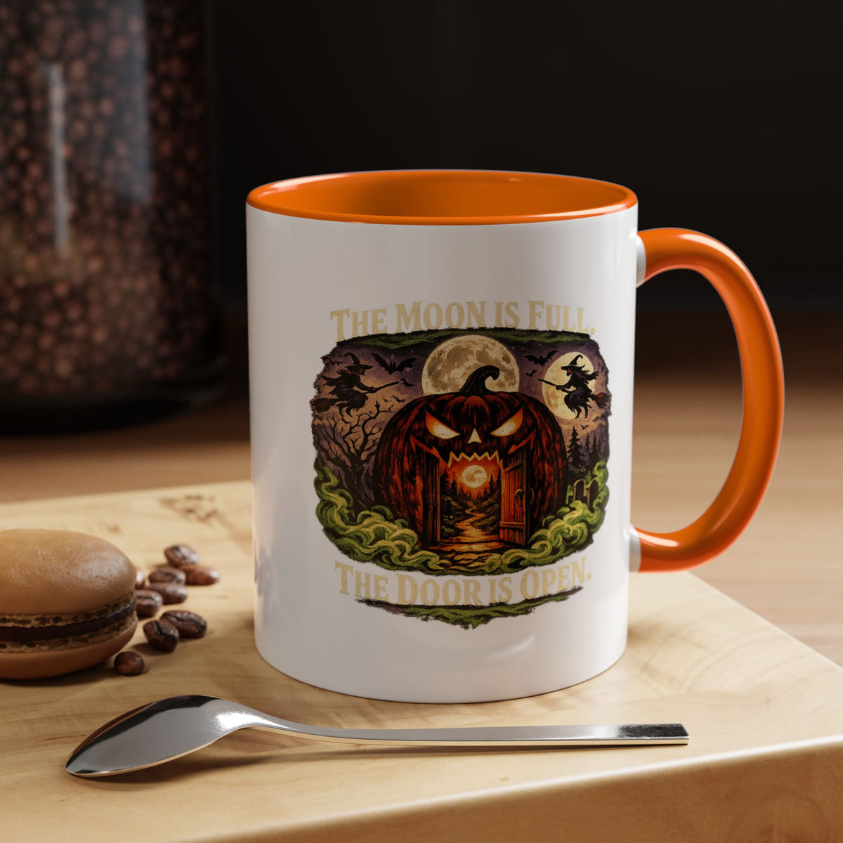 Halloween  The Moon Is Full Accent Coffee Mug