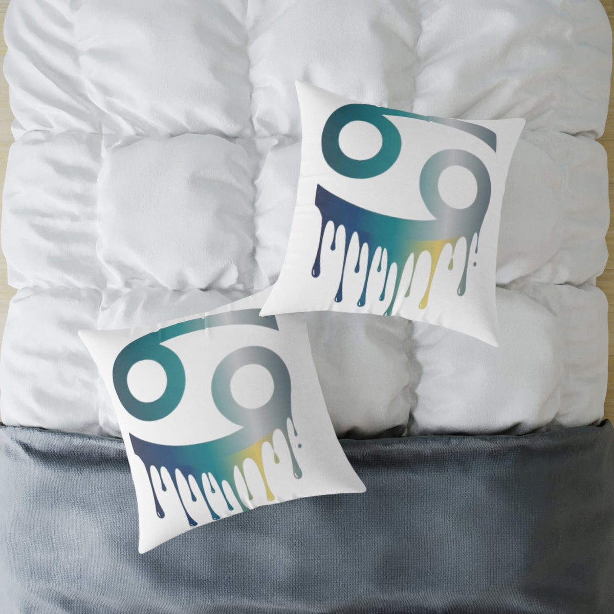 Cancer Zodiac Drip Pillow — Astrological Sign Home Decor