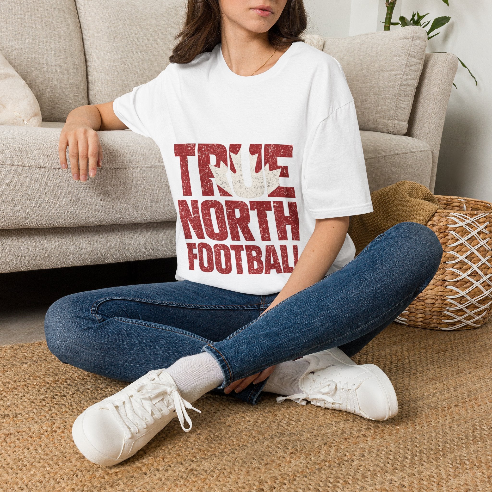 Canada True North Football T-Shirt — Vintage Canadian Leafs Sports Tee
