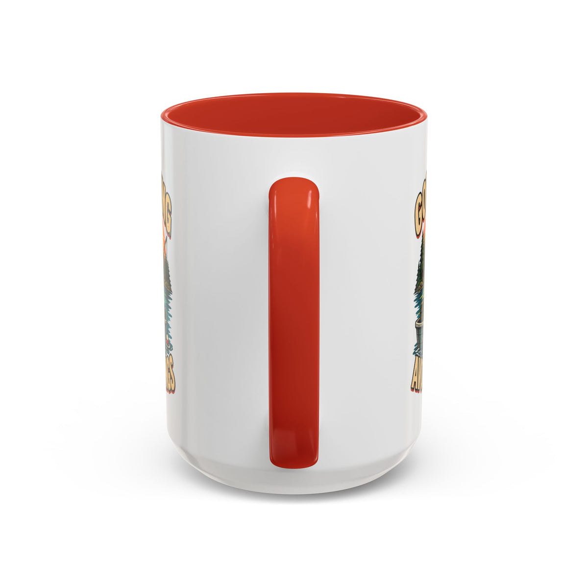 Funny And Witty "Gone Fishing Avoiding Feelings" Accent Coffee Mug (11, 15oz)