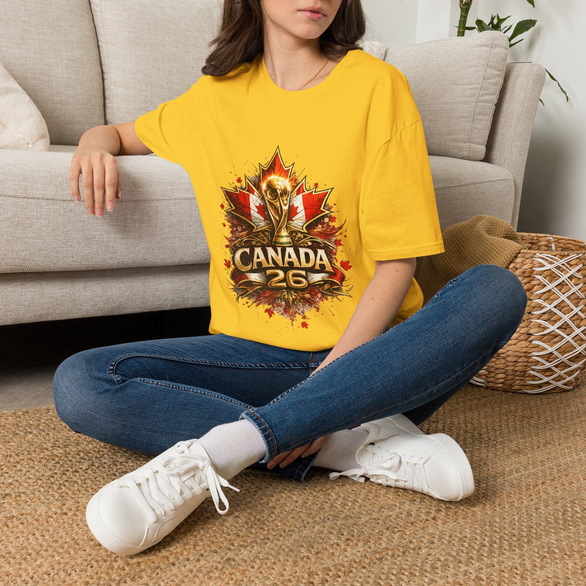Canada World Cup T‑Shirt — Maple Leaf Soccer Trophy 26
