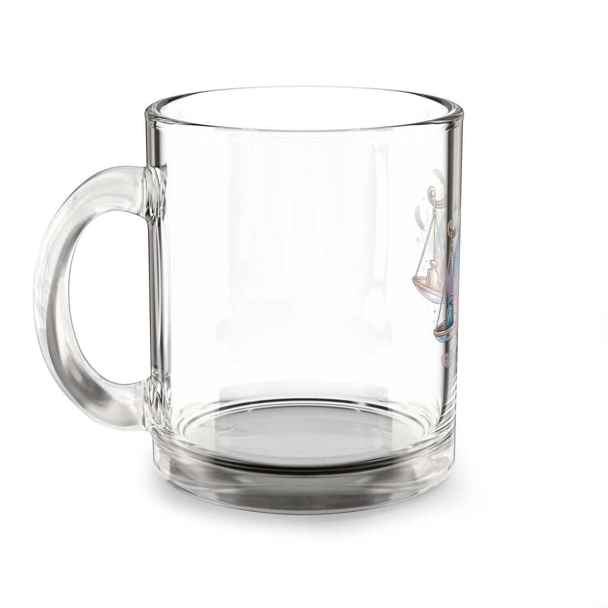 Libra Zodiac Glass Mug — 10oz Celestial Scales Coffee Cup