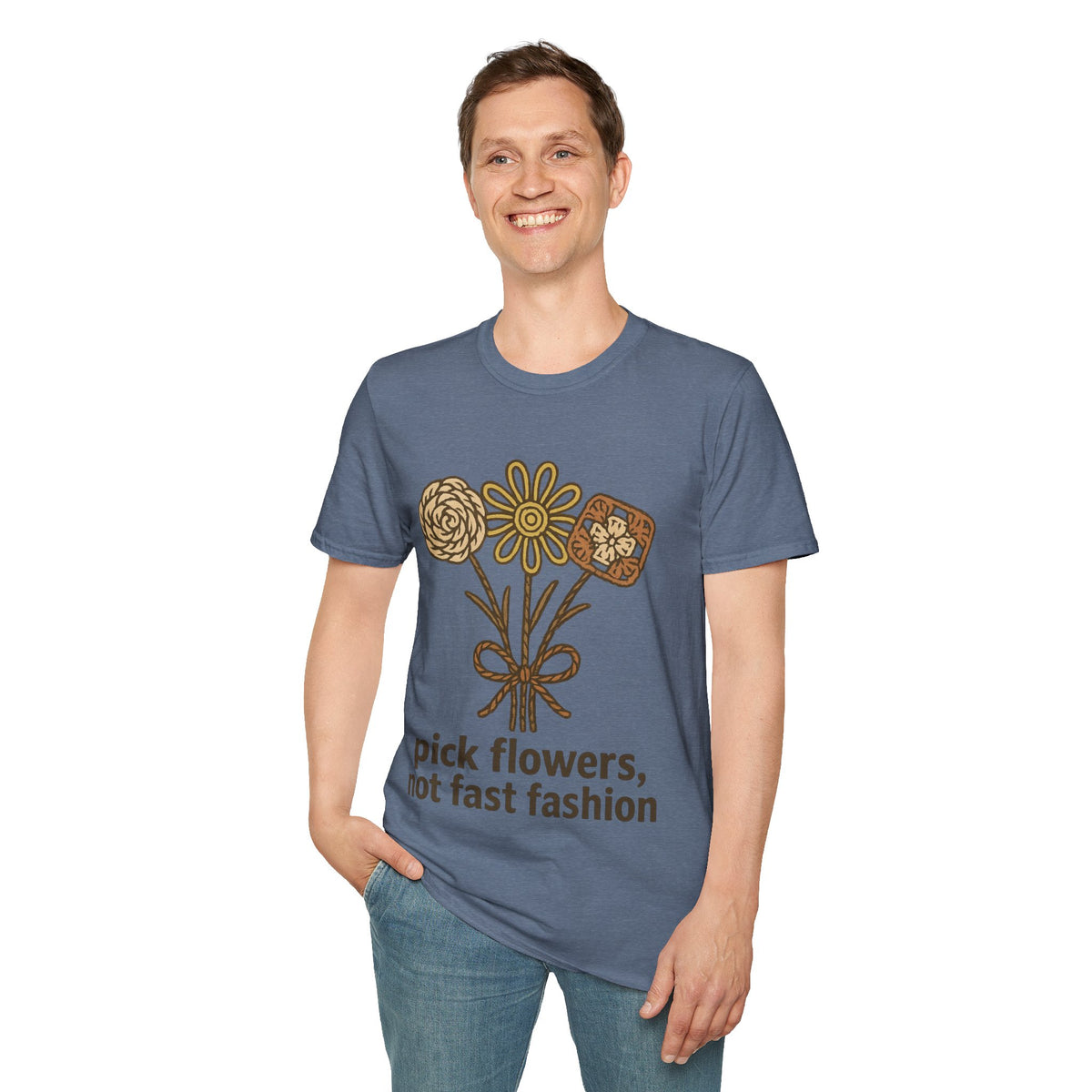"Pick Flowers Not Fast Fashion" Eco Tee | Botanical Sustainable T-Shirt - Trending Now - September 2026