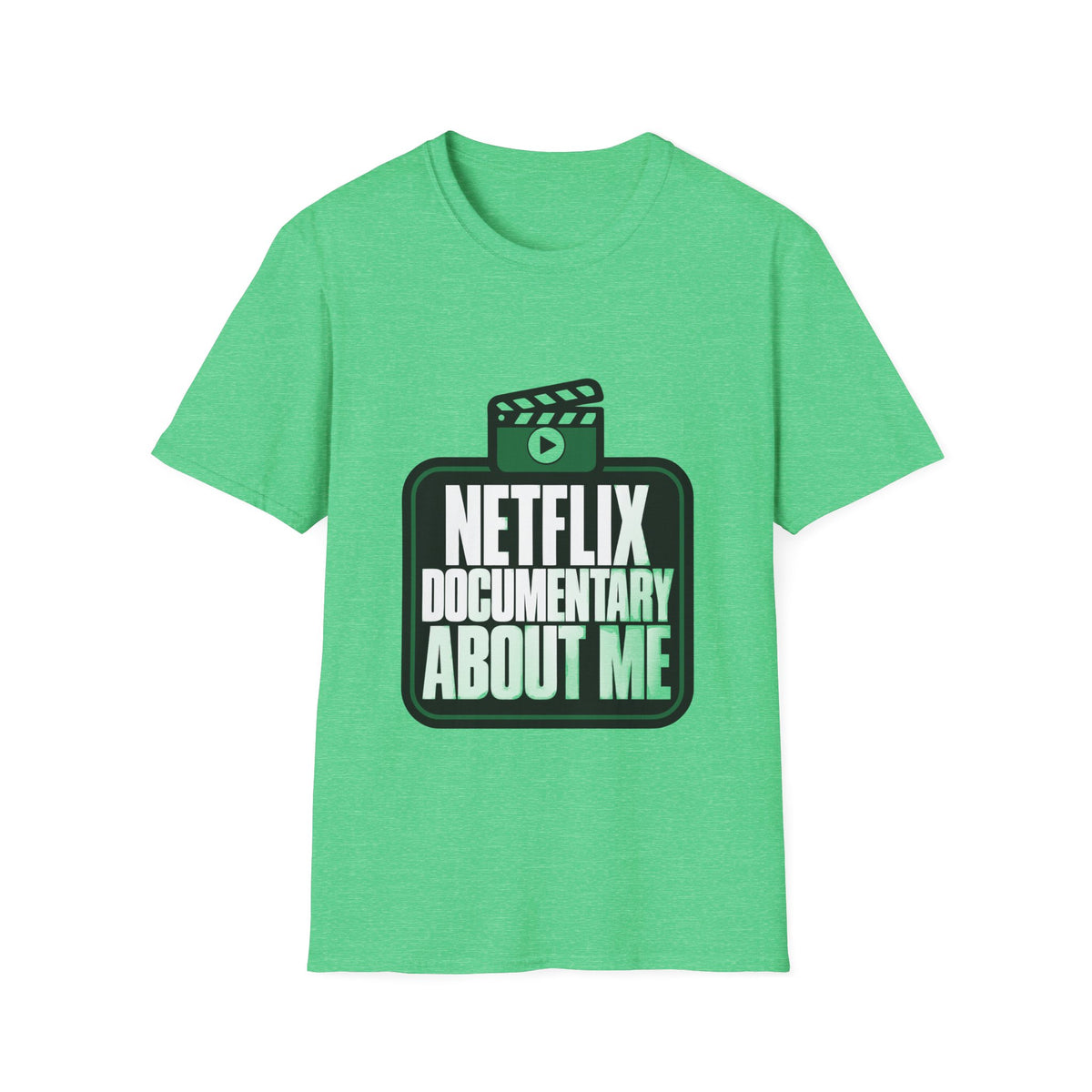 Netflix Documentary About Me Green Block Badge T-Shirt - Funny Sarcastic Pop Culture Tee - Trending Now - September 2026