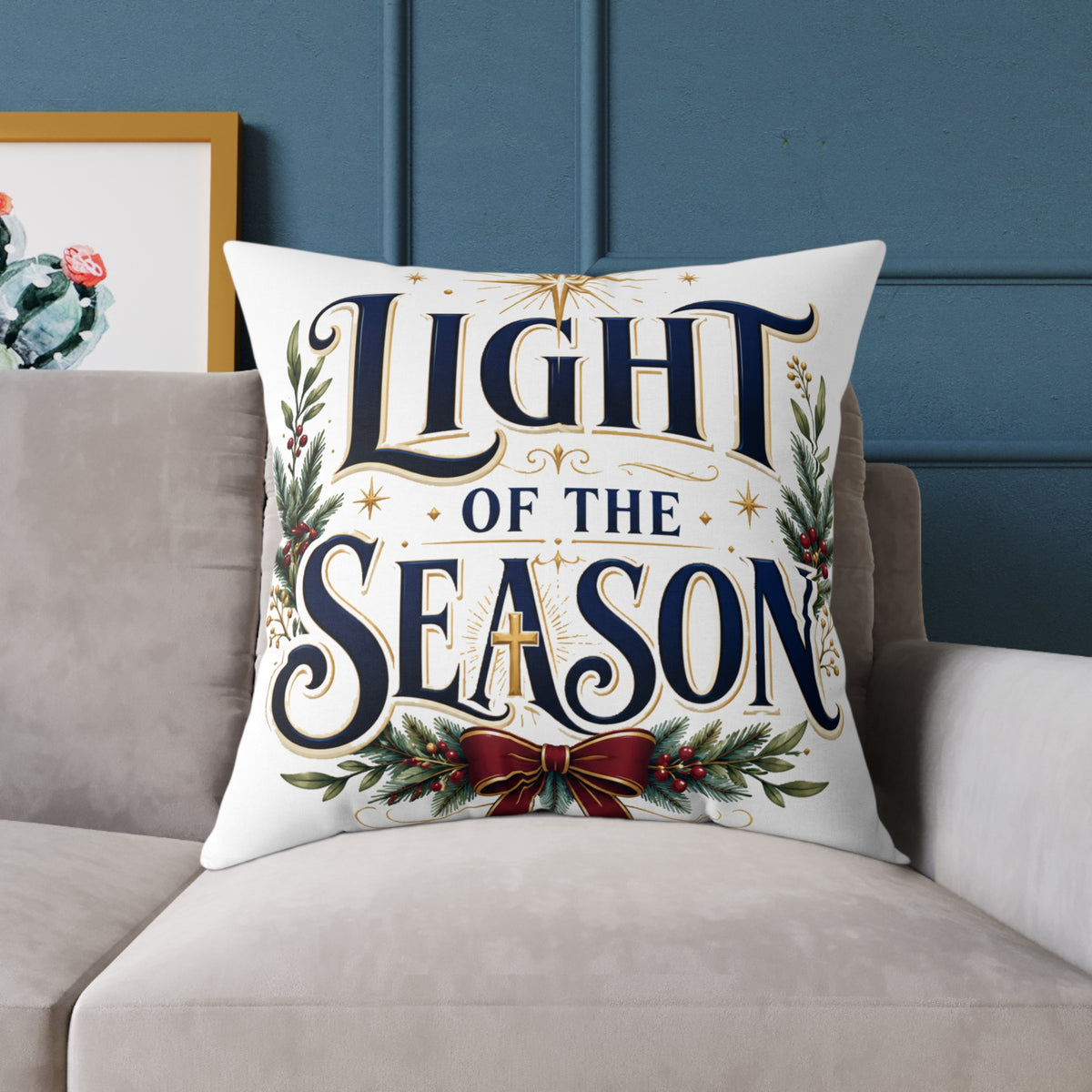 Christmas Light of the Season Holiday Throw Pillow - Christmas Decorative Cushion