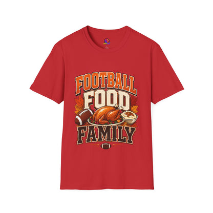 Football Food Family T-Shirt — Thanksgiving Tailgate Tee for Fans