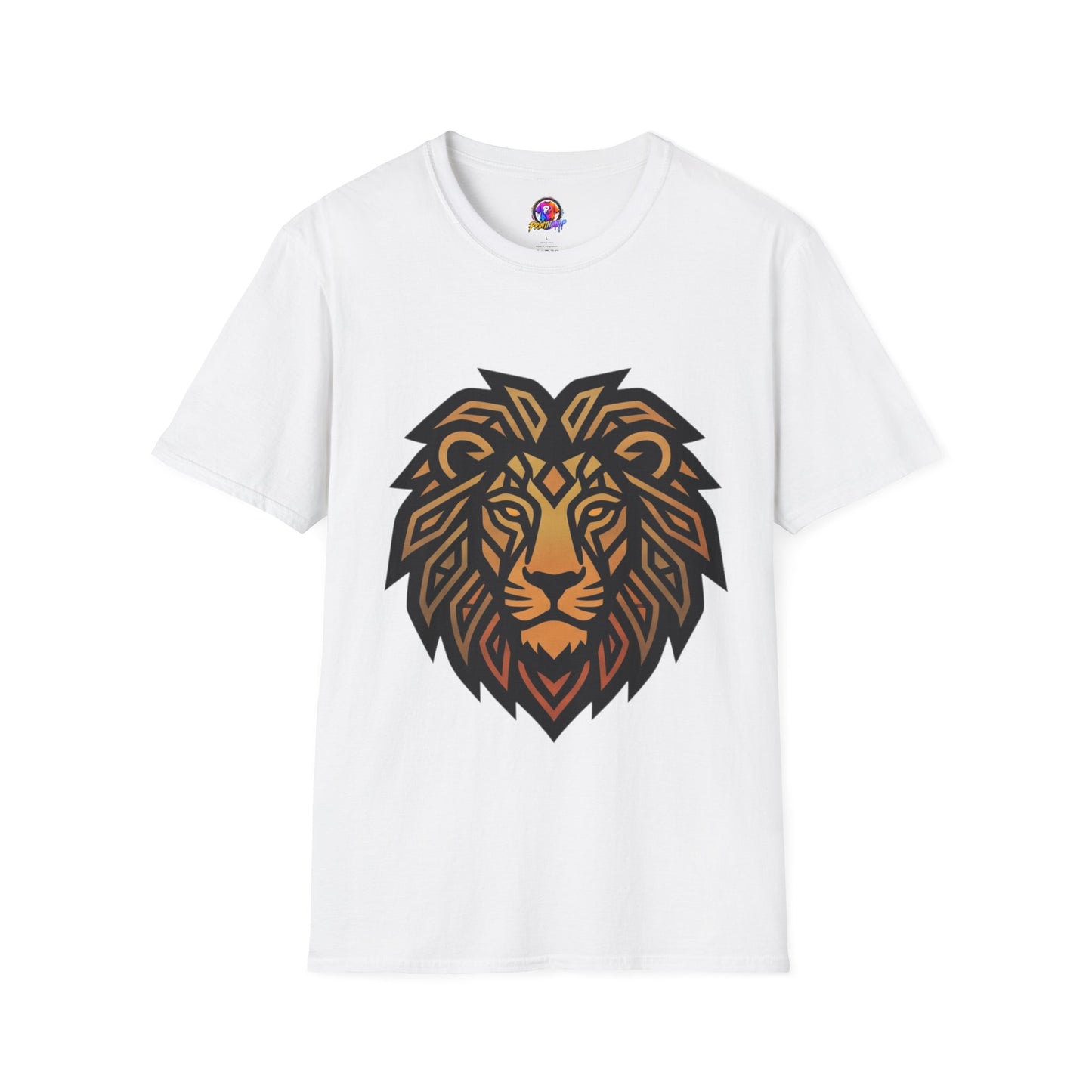 Lion Head T-Shirt — Geometric Tribal Lion Graphic Tee