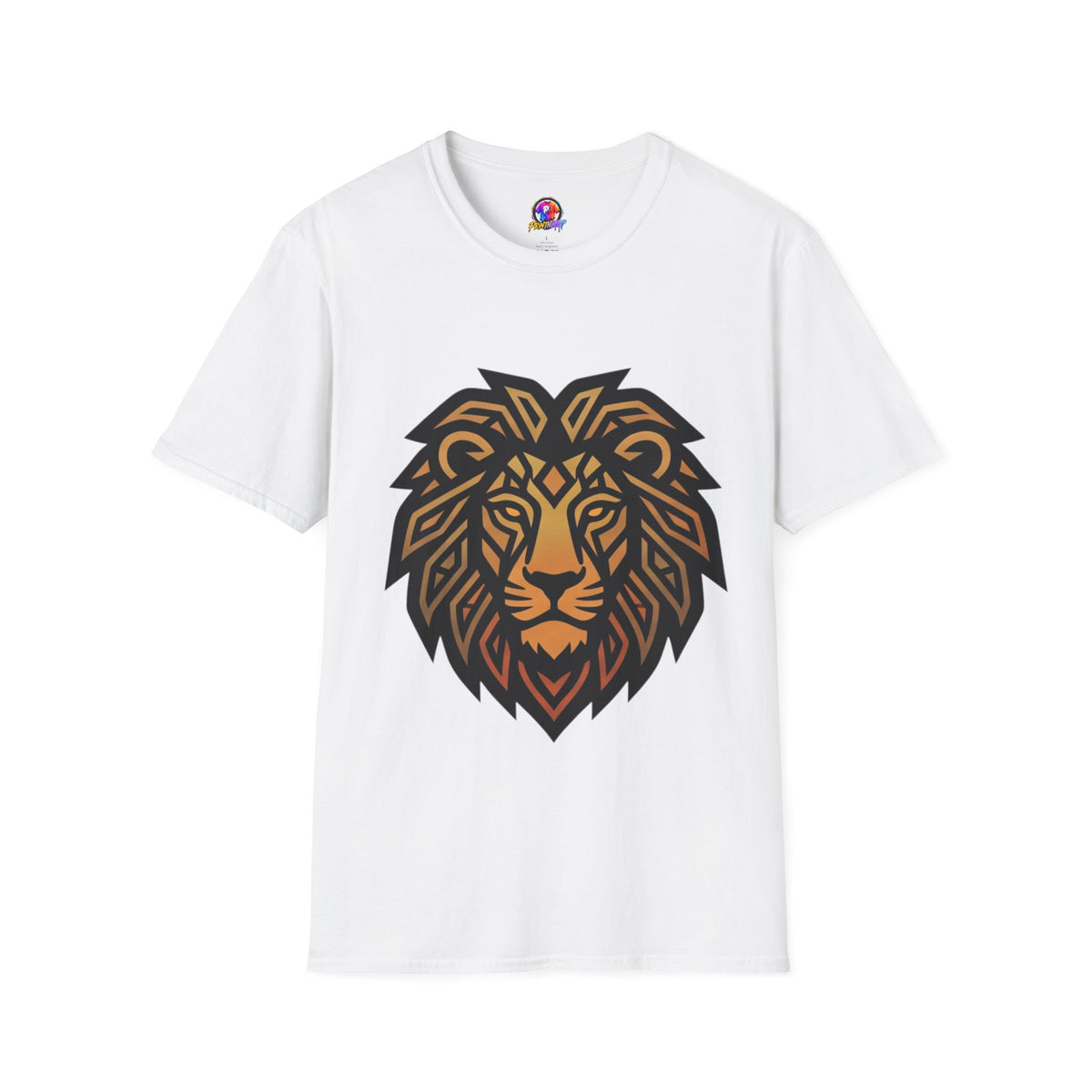 Leo Zodiac Lion Head T-Shirt — Geometric Tribal Lion Graphic Tee