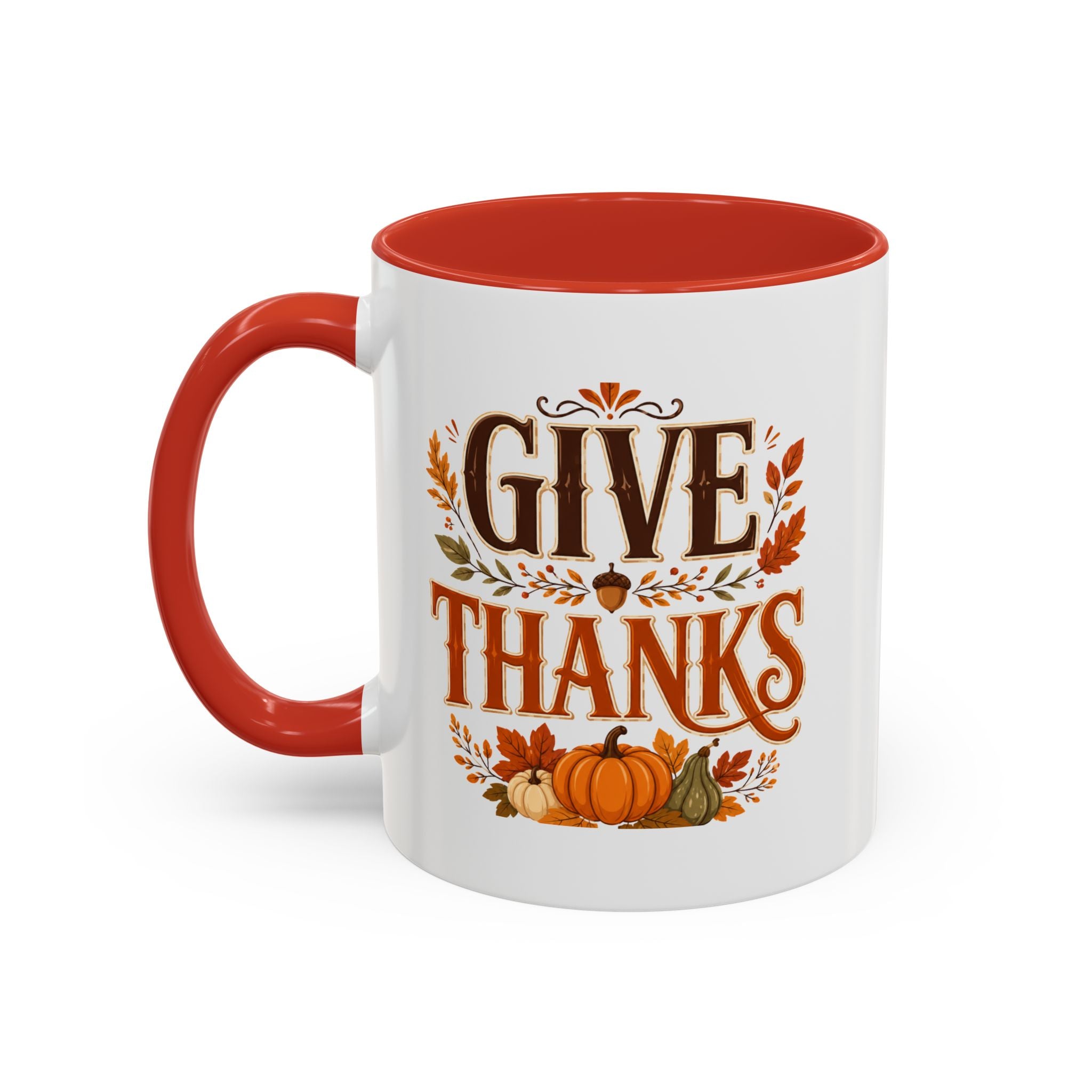 Thanksgiving Mug Give Thanks Coffee Mug — Thanksgiving Fall Accent Mug