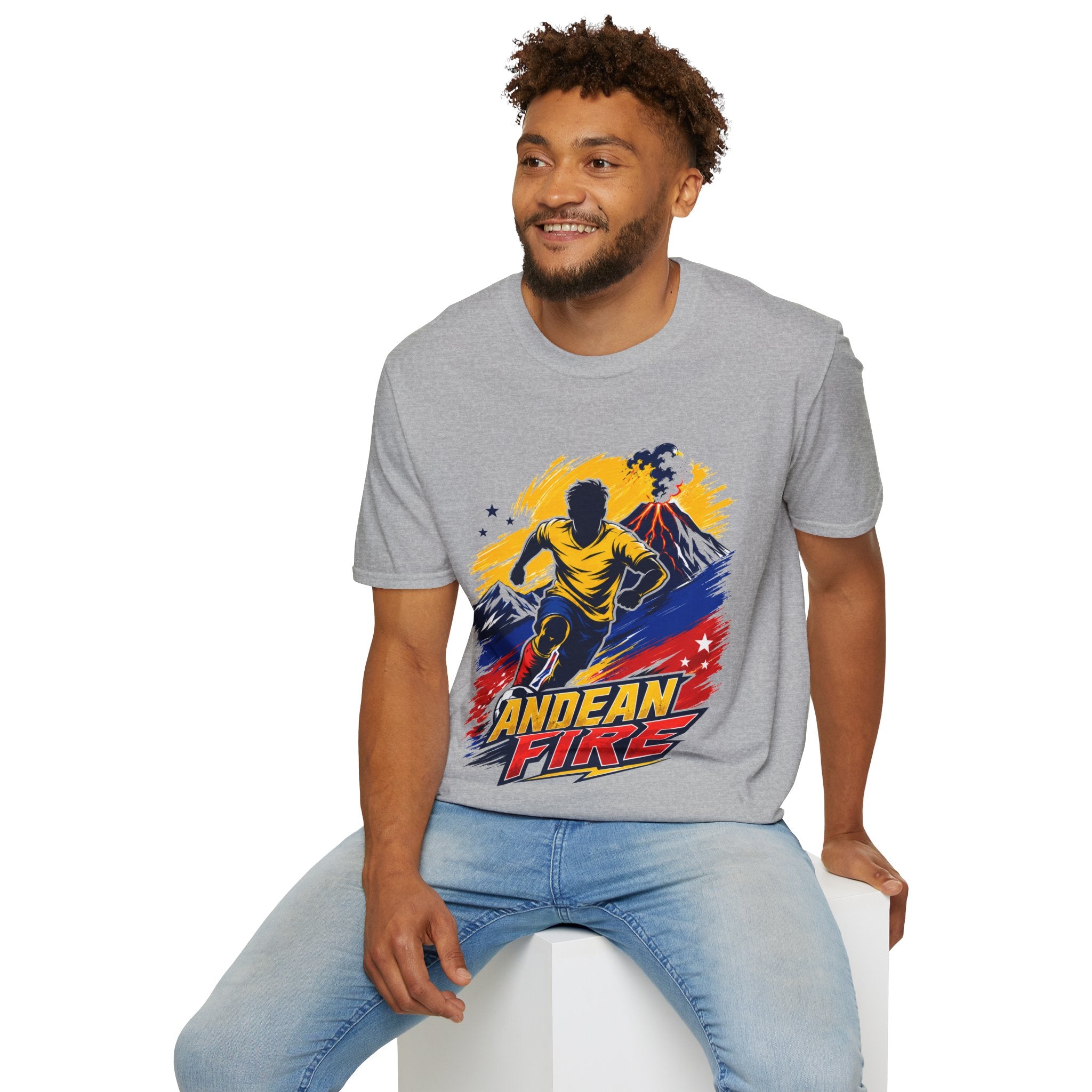 Ecuador Andean Fire Running T‑Shirt — Volcano Trail Runner Graphic Tee