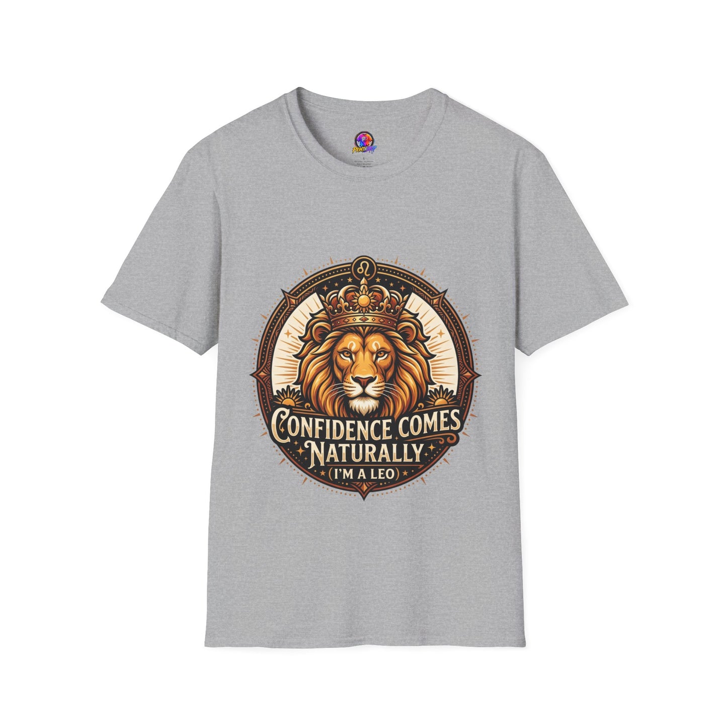 Leo Zodiac Lion T-Shirt — "Confidence Comes Naturally, I'm a Leo" Astrology Tee