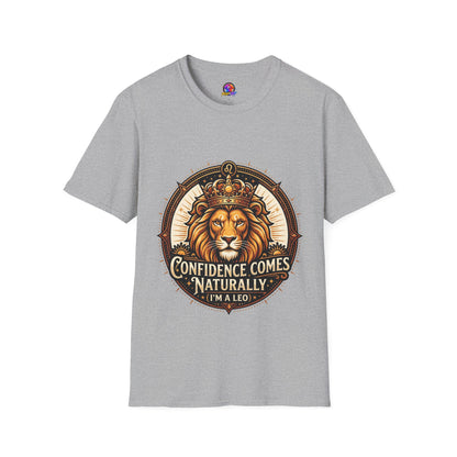 Leo Zodiac Lion T-Shirt — "Confidence Comes Naturally, I'm a Leo" Astrology Tee