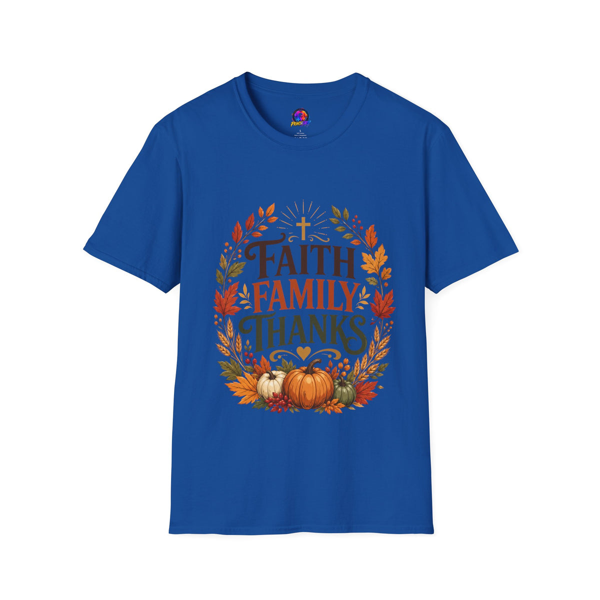 Thanksgiving T-Shirt Faith Family Thanks T-Shirt — Fall Pumpkin Thanksgiving Christian Tee