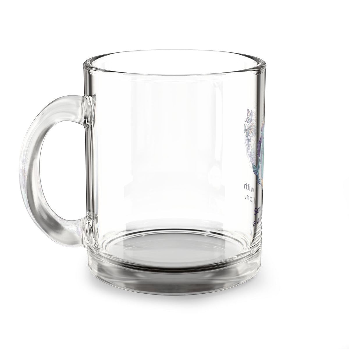 Pisces Glass Mug — "Sensitive soul with wild imagination" 10oz Zodiac Coffee Cup