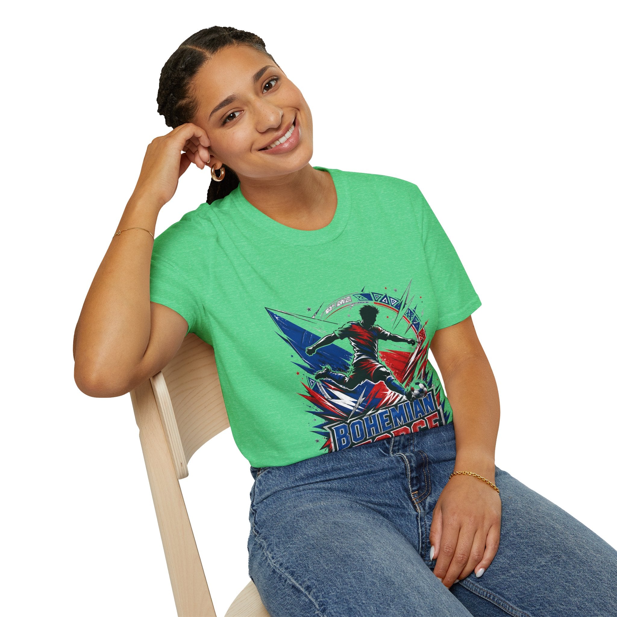 Czechia Bohemian Force Graphic T‑Shirt — Energetic Soccer Player Silhouette
