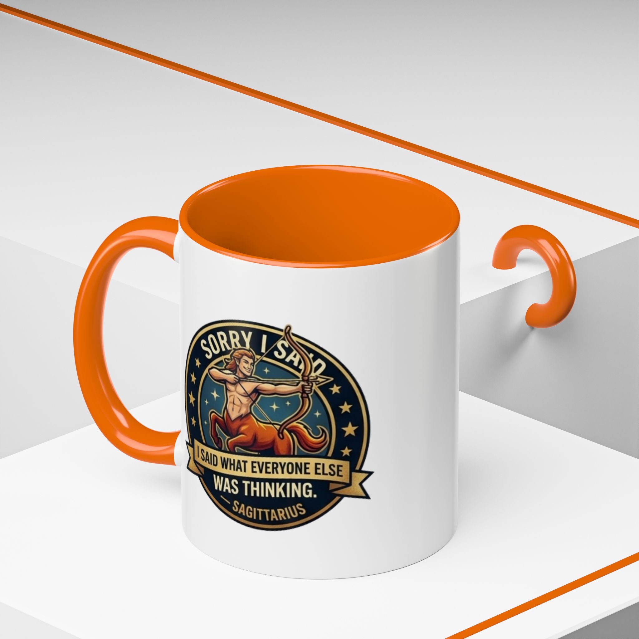 Sagittarius Coffee Mug — "Sorry I Said What Everyone Else Was Thinking" Zodiac Archer Accent Mug