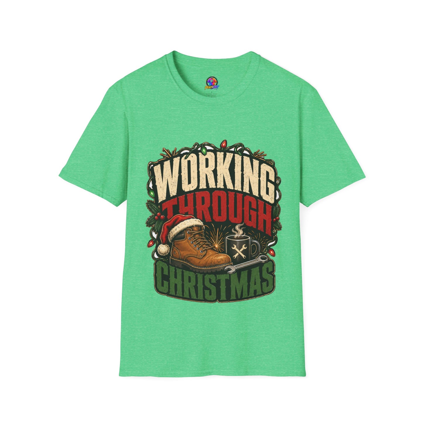 Working Through Christmas T-Shirt — Funny Holiday Nurse/Worker Gift