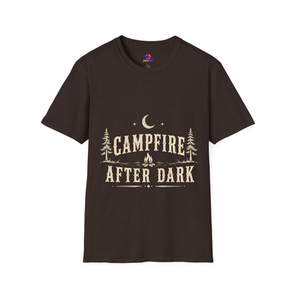 Campfire After Dark T-Shirt — Moonlit Camping Graphic Tee