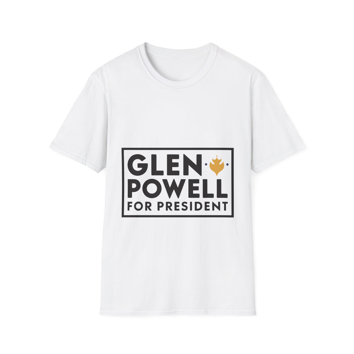 Glen Powell For President Minimalist Box Tee - Funny Celebrity Election Graphic T-Shirt - Trending Now - September 2026