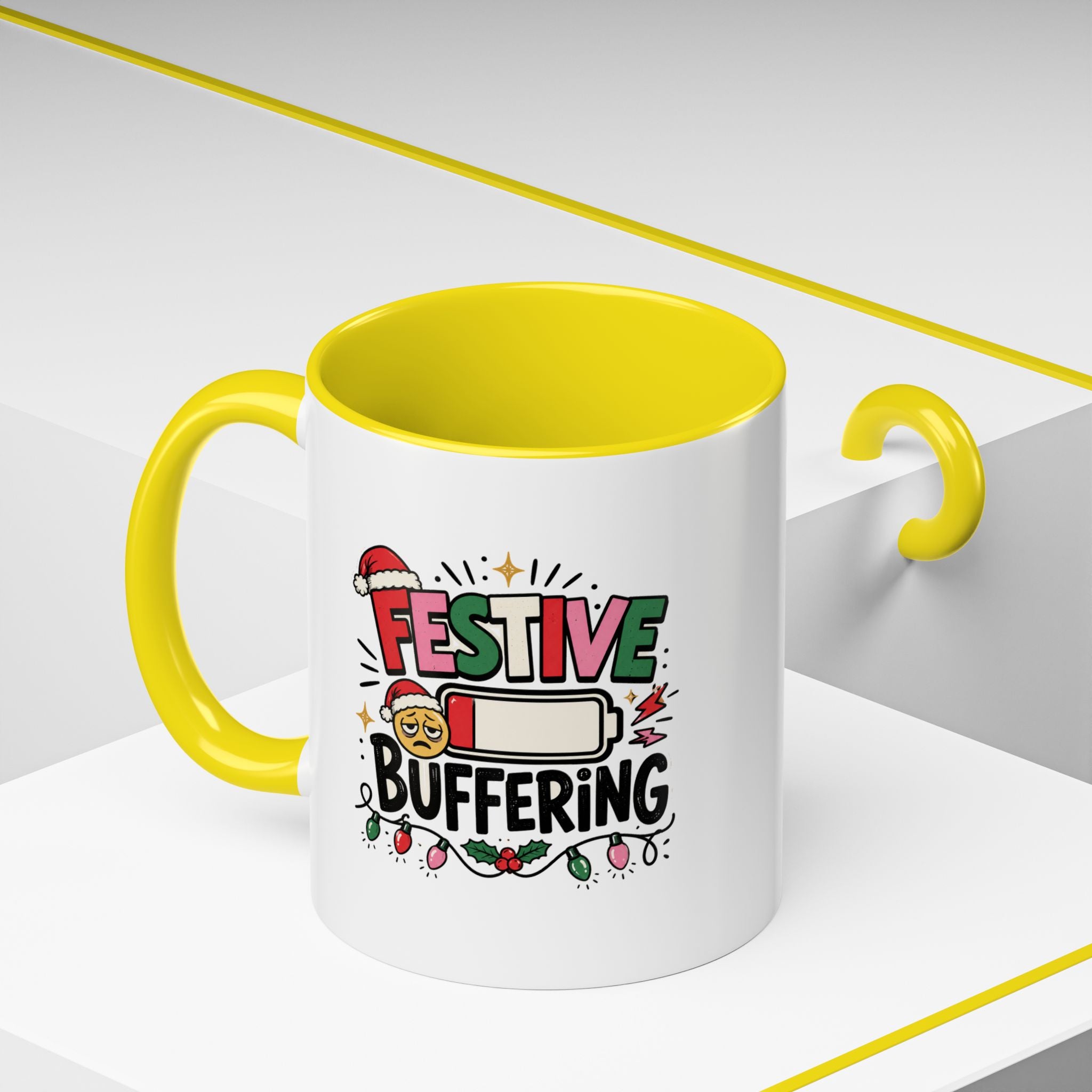 Modern Day Christmas Festive Buffering Mug — Funny Christmas Holiday Coffee Cup (11/15oz)