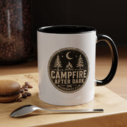 Milo Bailey Dog Dad Mom Campfire After Dark Accent Coffee Mug — Rustic Camping Coffee Cup