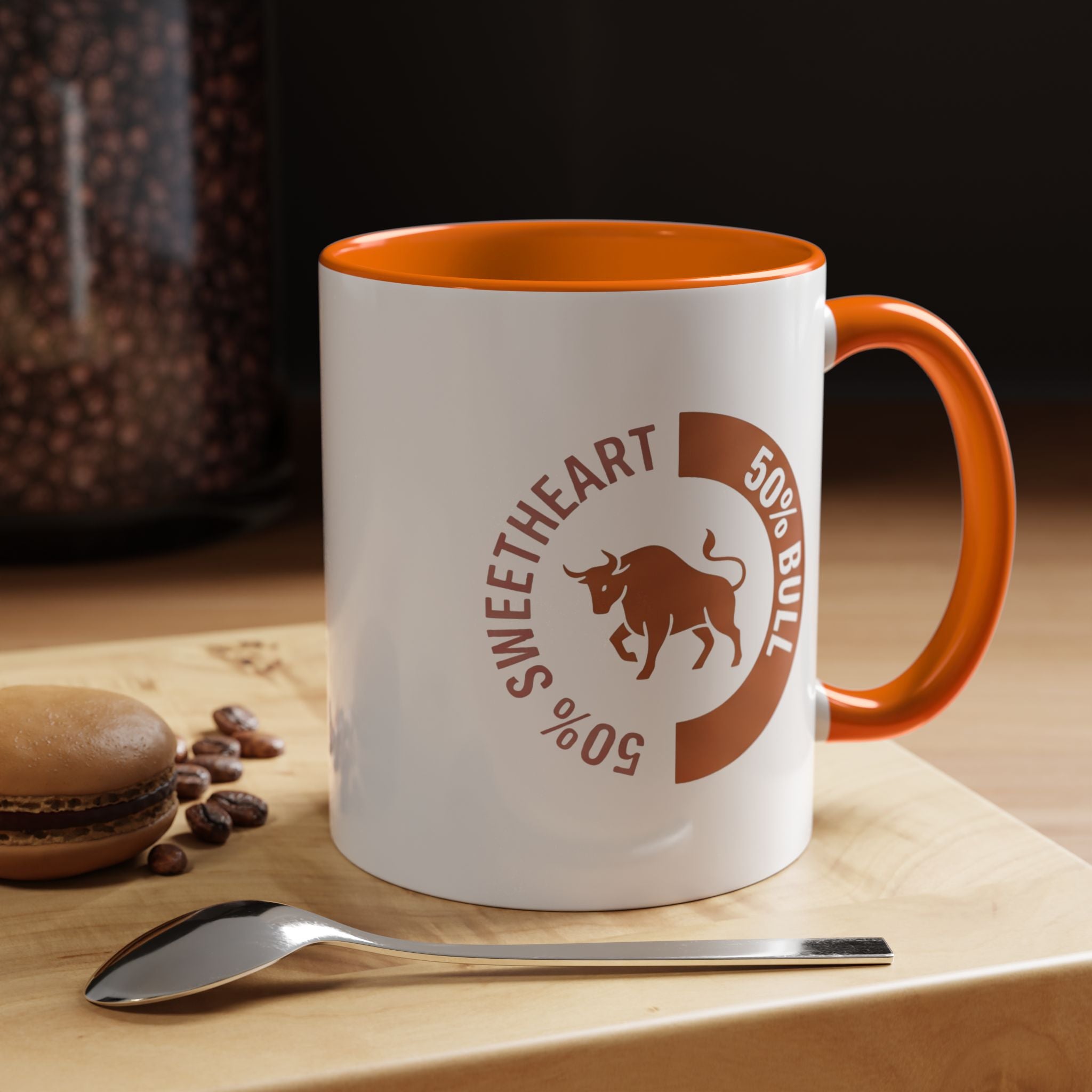 Coffee Mug – "50% Sweetheart 50% Bull" Accent Ceramic Mug