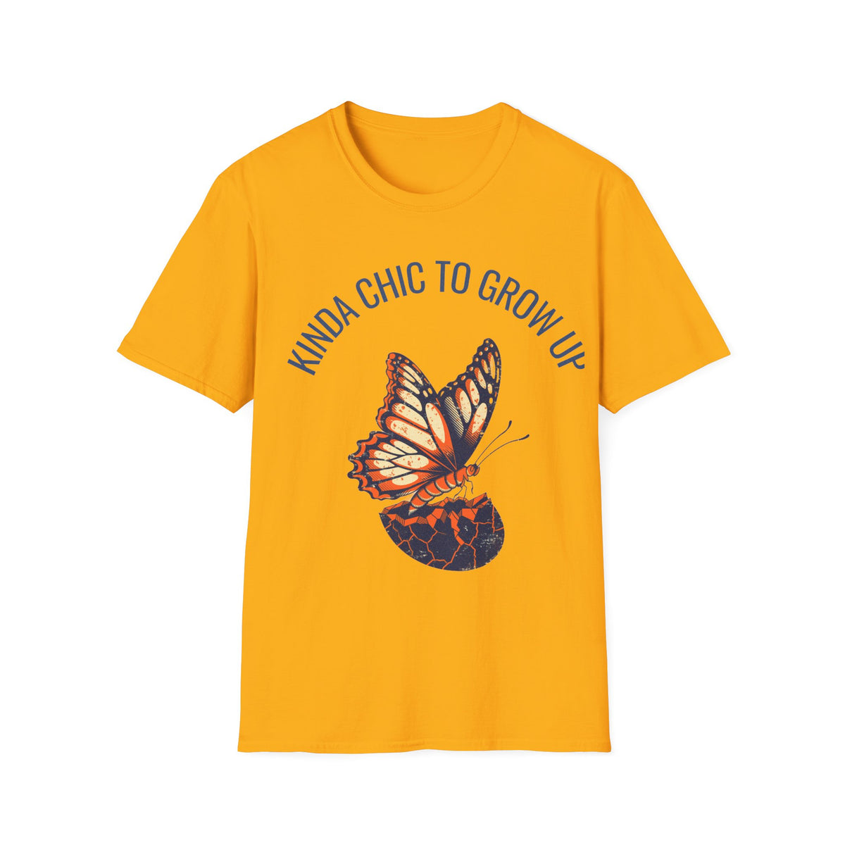 "Kinda Chic To Grow Up" Monarch Butterfly Graphic Tee - Aesthetic Inspirational White T-Shirt - Trending Now - September 2026