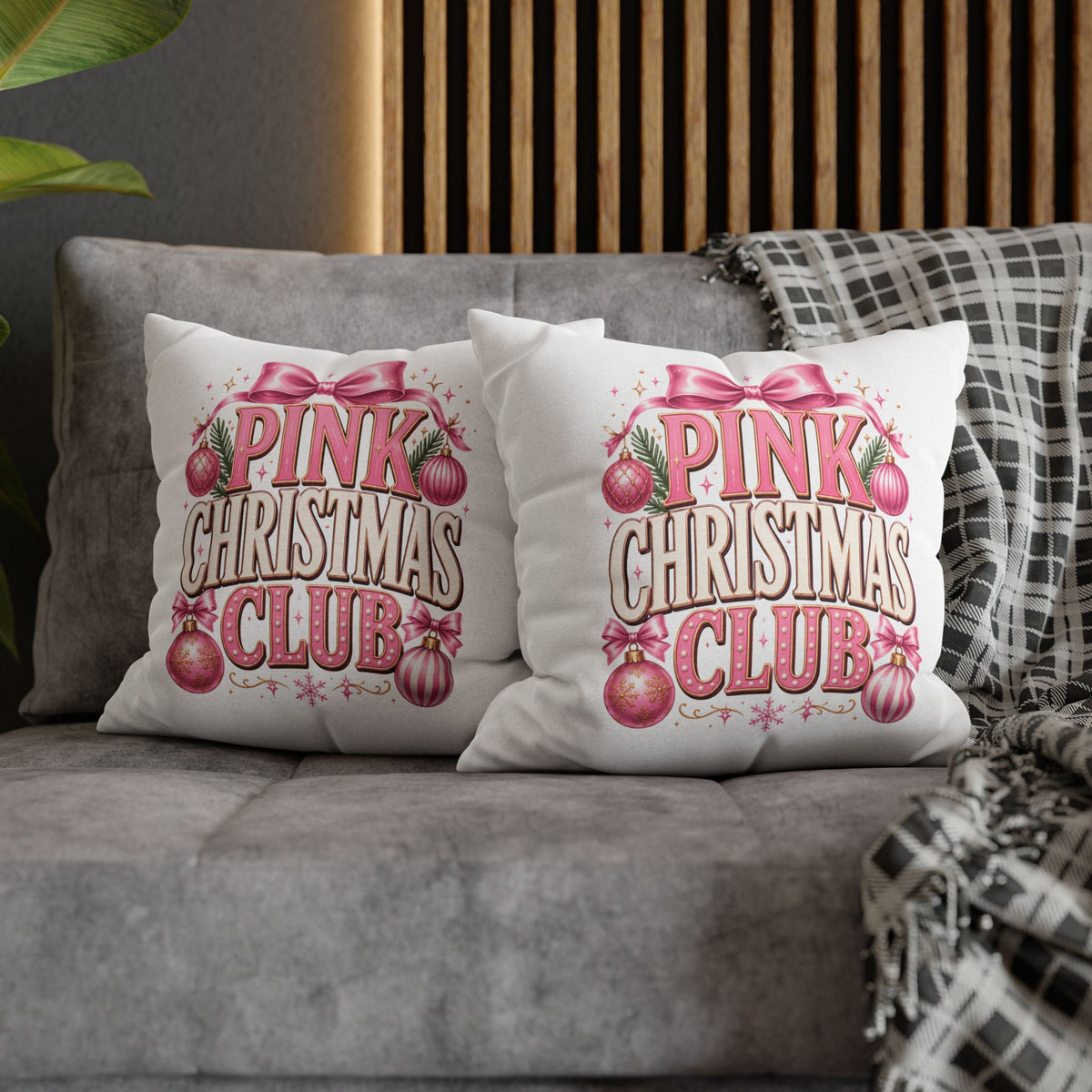Christmas Pink Christmas Club Holiday Pillowcase