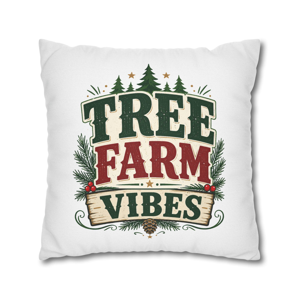 Christmas Pillowcase Tree Farm Vibes Holiday Pillow