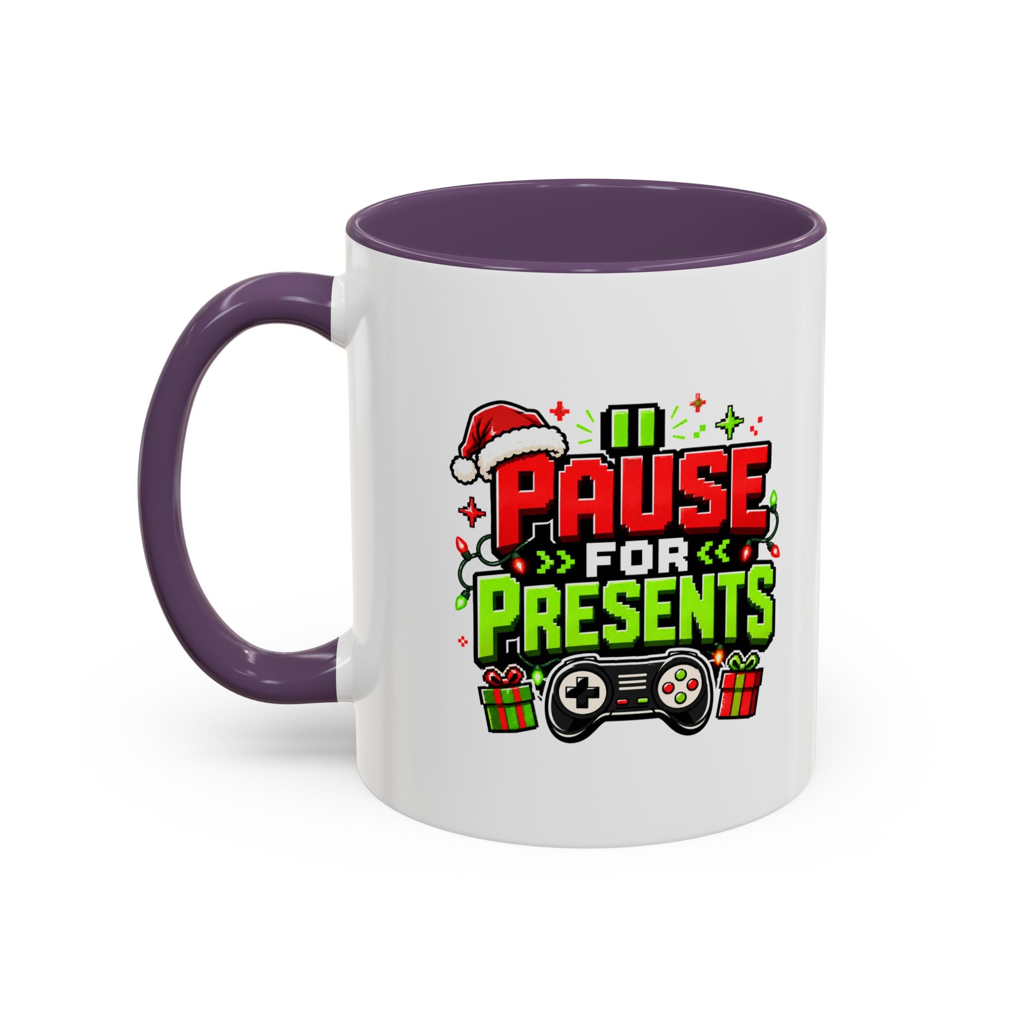 Modern Day Christmas Pause for Presents Christmas Gamer Coffee Mug