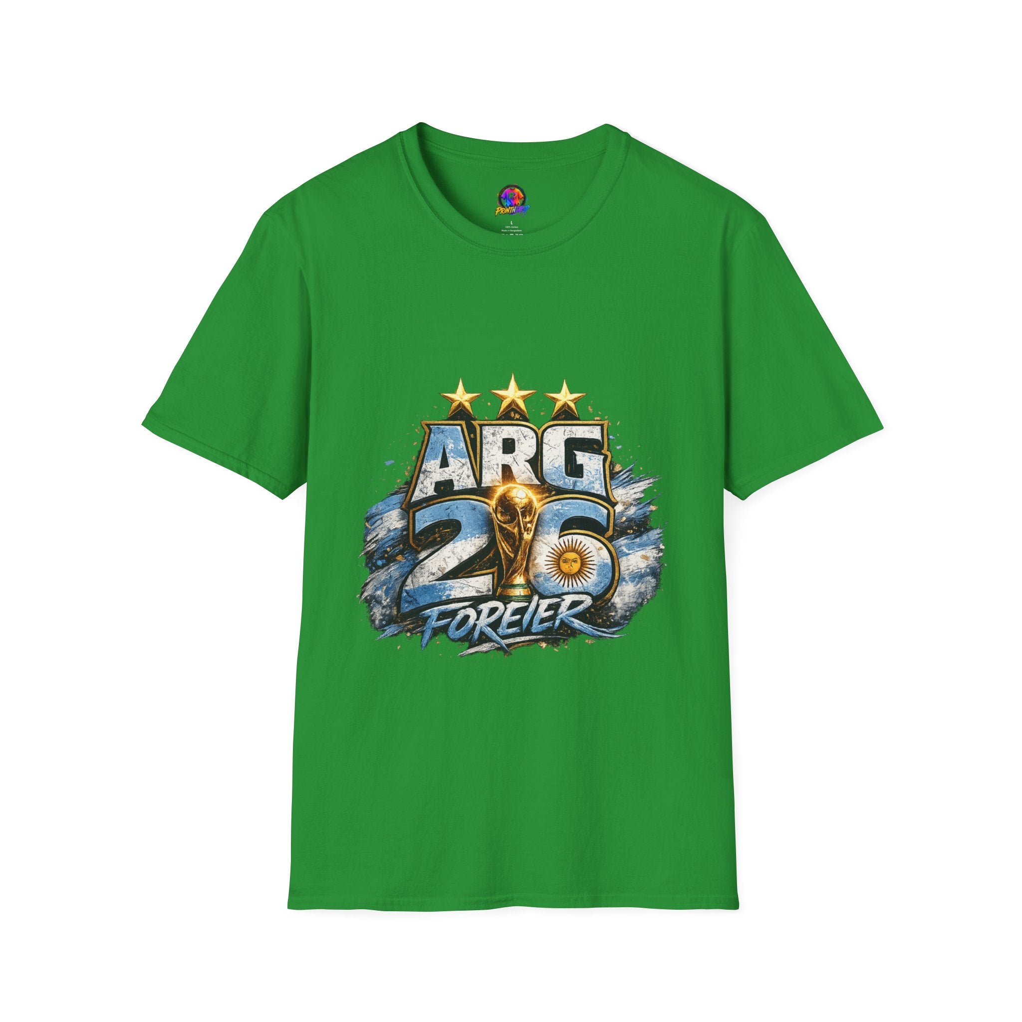 Argentina 26 Forever T‑Shirt — ARG Soccer World Cup 3‑Star Fan Tee