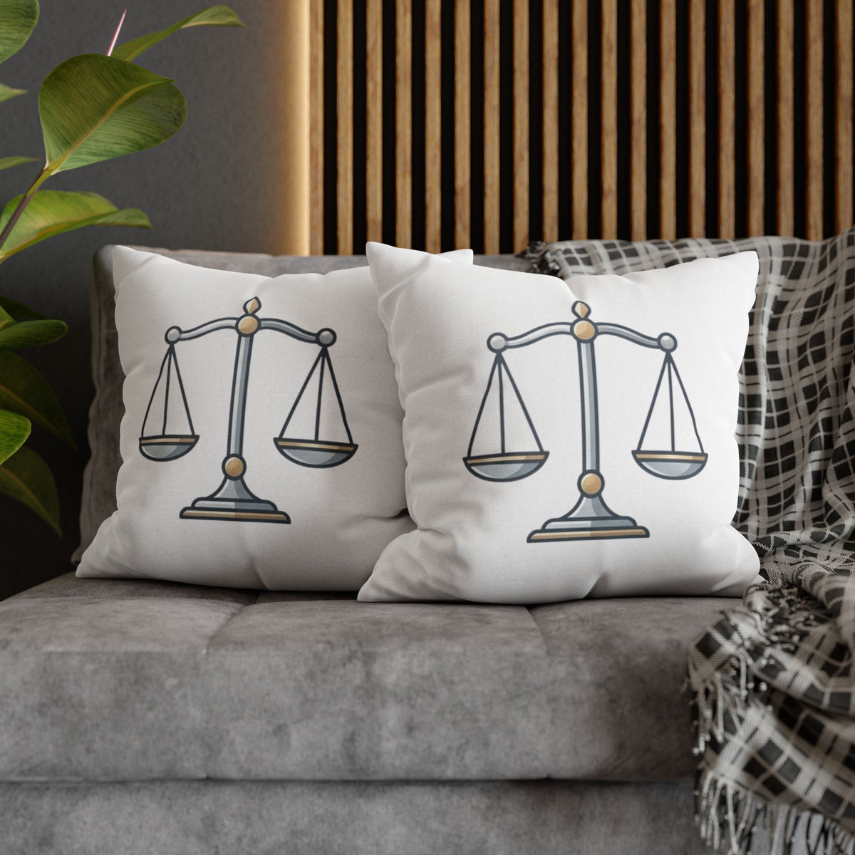 Libra Scales Decorative Pillowcase — Zodiac Balance Throw Pillow Cover