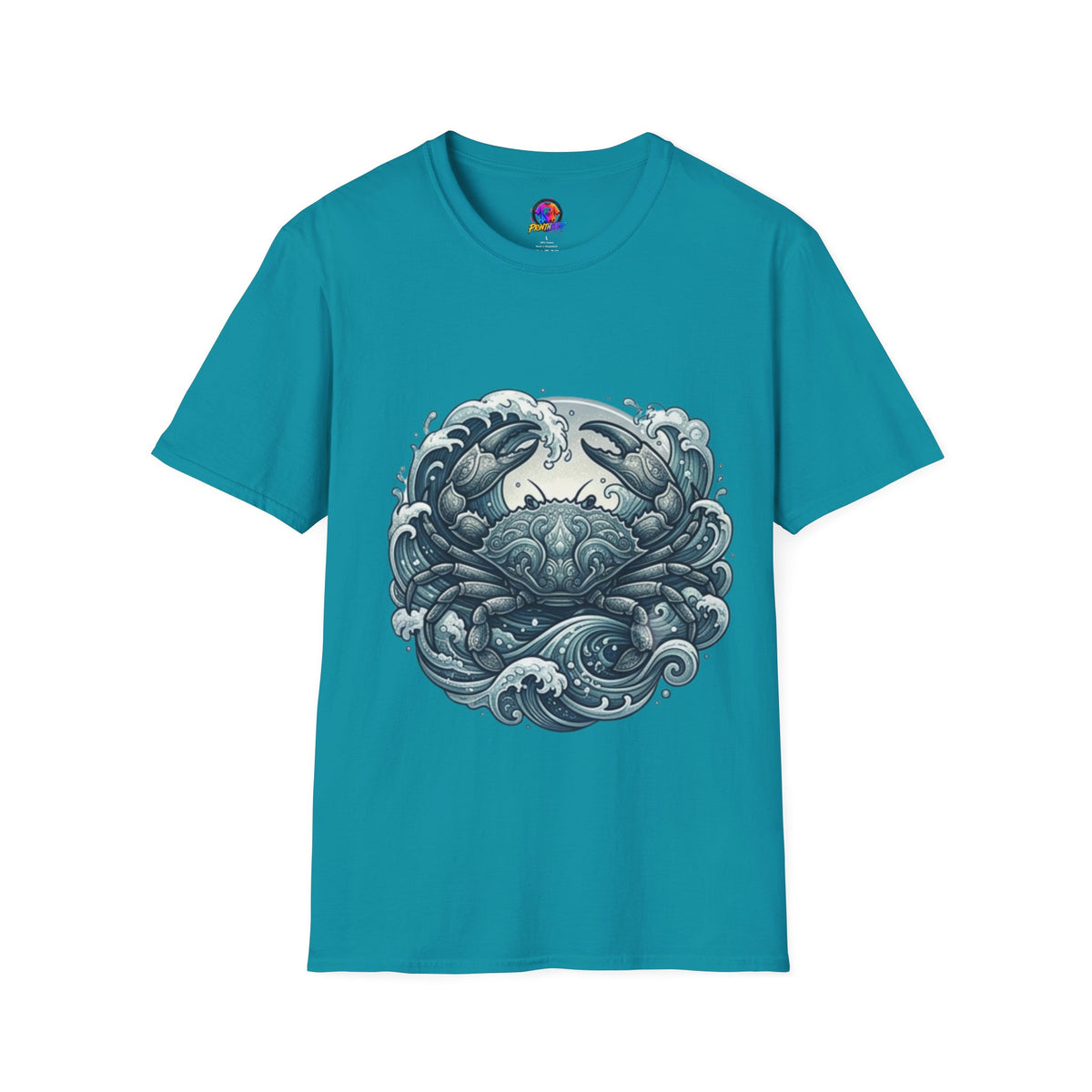 Cancer Zodiac Crab & Waves T-Shirt — Nautical Ocean Art Tee
