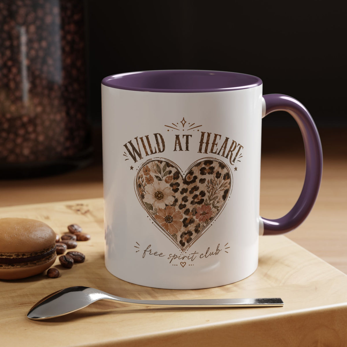Milo Bailey Dog Dad Mom Wild at Heart Leopard Heart Accent Coffee Mug – Floral Boho
