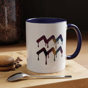 Dripping Rainbow Chevron Accent Coffee Mug — Colorful Gradient Art