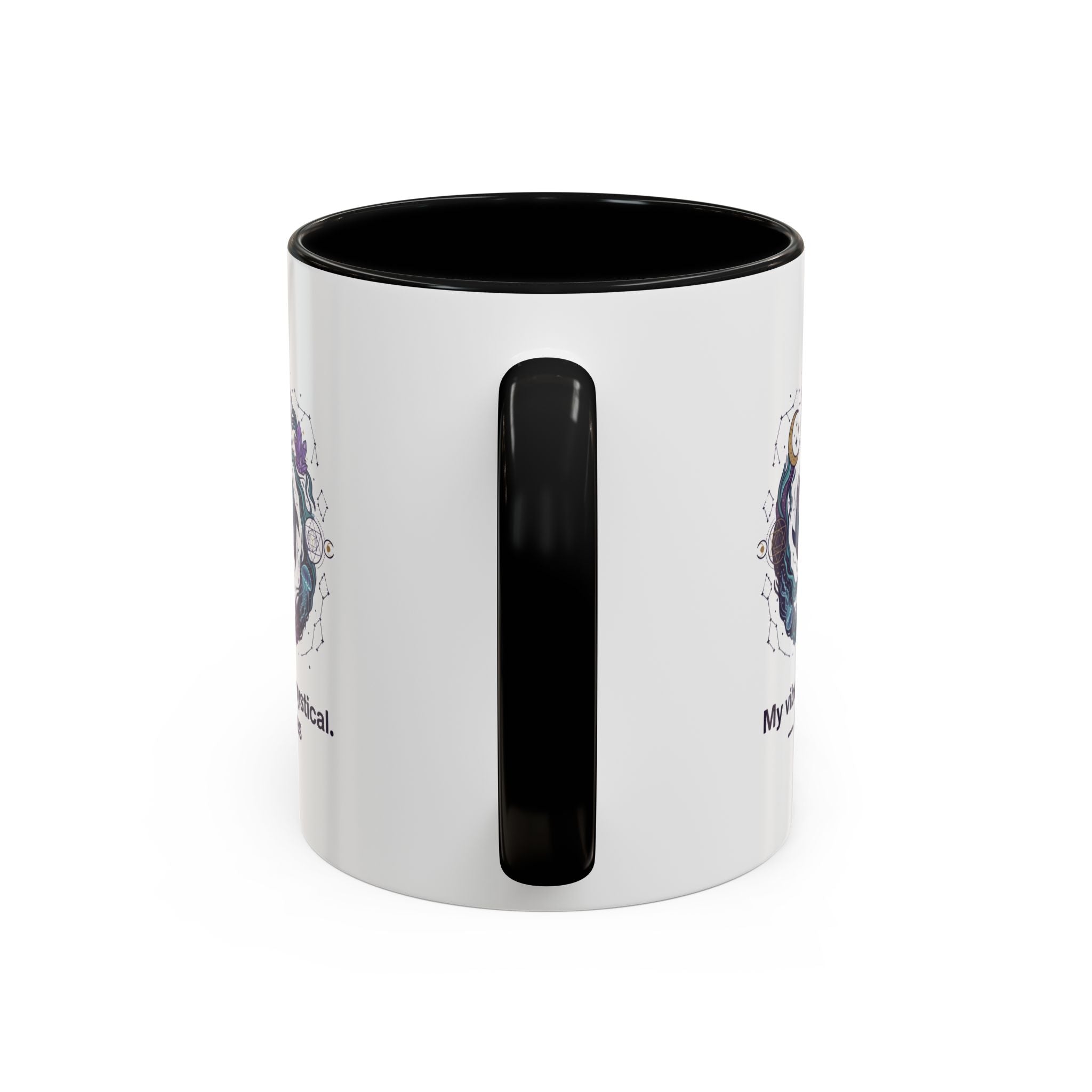 Pisces Zodiac Coffee Mug — "My vibe is mystical" Accent Ceramic Mug